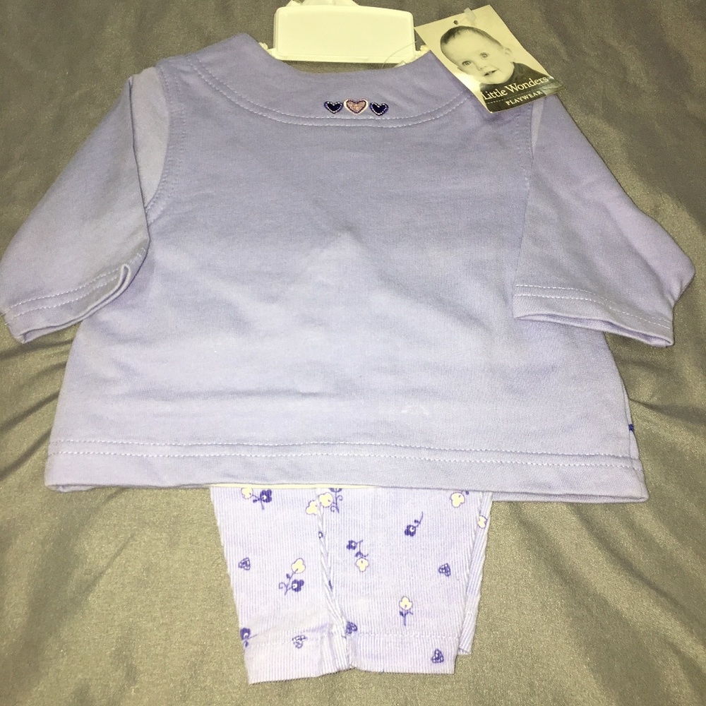 Sears Purple Floral Pants & Jacket + White Shirt